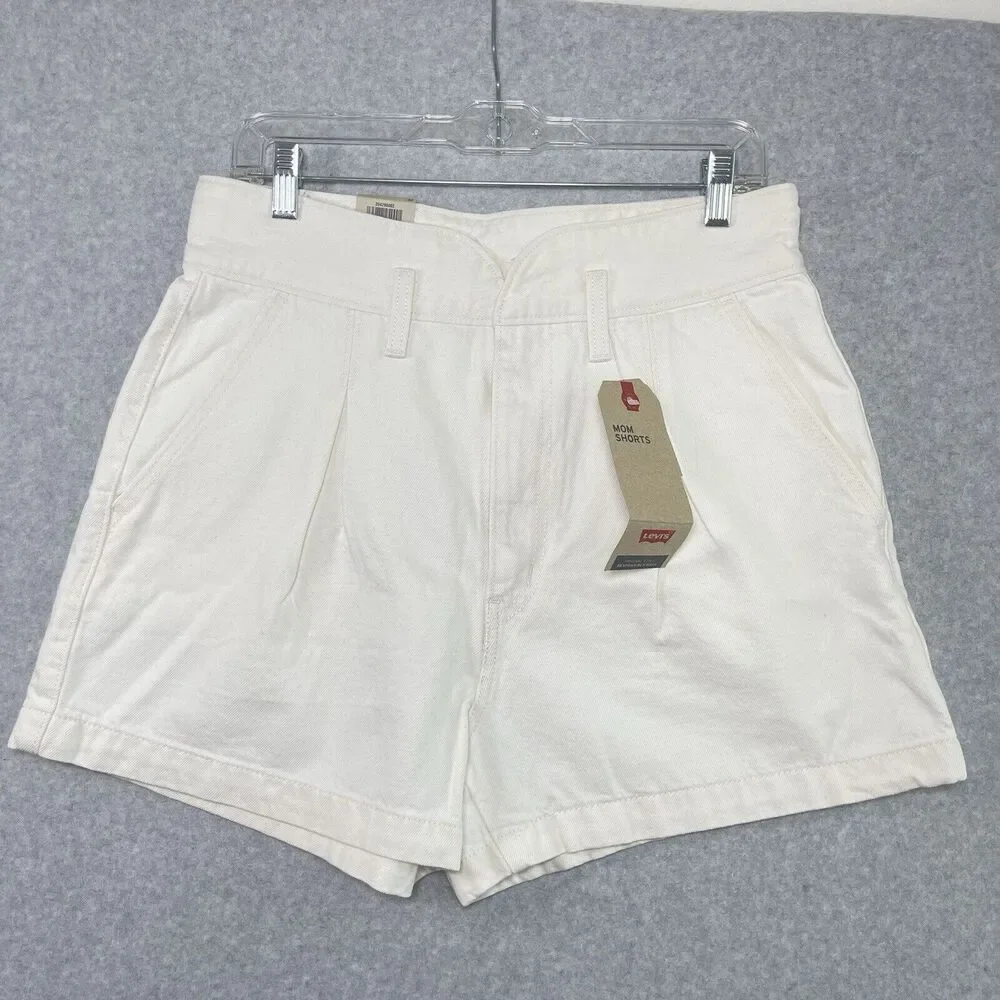 Levi's High Waisted Mom Shorts Women’s Size 30 Clean Sweep Ivory Y2K MSRP $49 - Picture 10 of 10